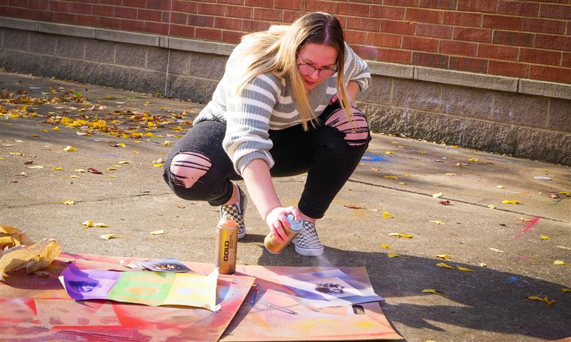 Students make art projects